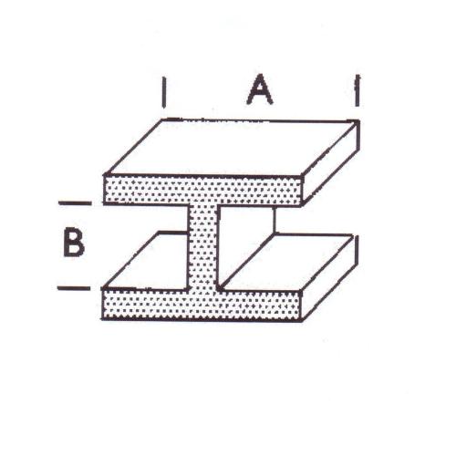 Plomb en H pour vitrail 6 mm par 4.5 mm demi-dur vendu par 1.8 mètres