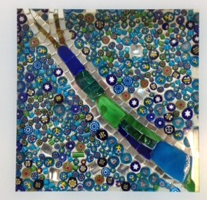 tableau  libellule made in mosaic dtail entier