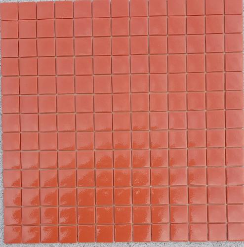 Rouge brique terracotta uni mosaïque émaux brillant 2.5 cm plaque pour vrac