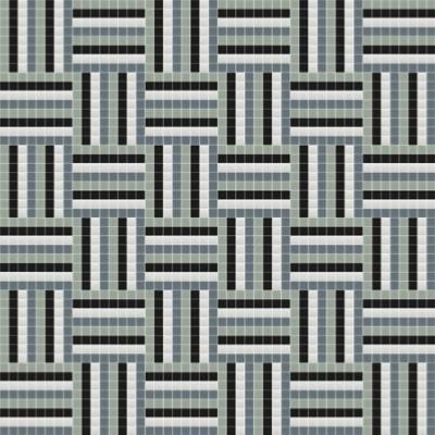 Mosaïque carrelage décor cotton tressage tissu noir et blanc  4 cm par 1 M²