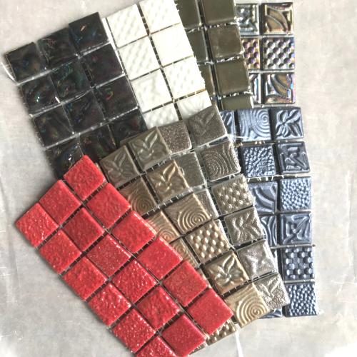 mosaïque pandora nacré mosaïque 2.5 cm émaux de verre par 8 plaquettes de 18 carrés