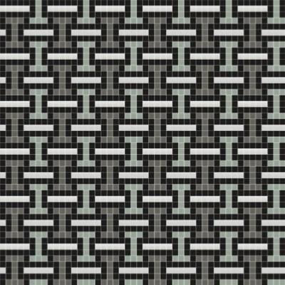 Mosaïque carrelage décor chain noir et blanc classique 4 cm par 1 M²