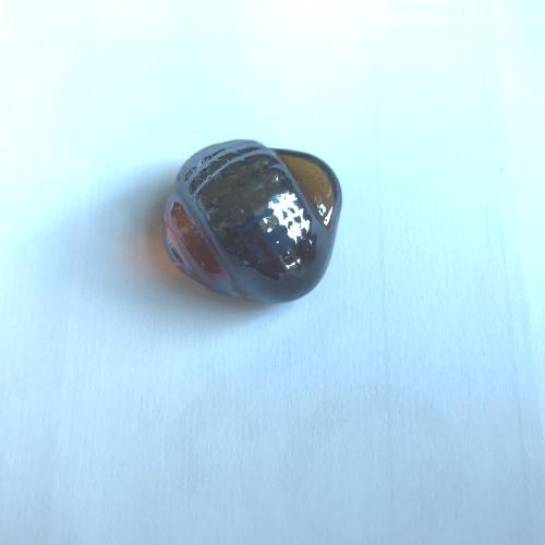 Bille forme coquillage bulot escargot brun ambre diamètre 35mm à l'unité en verre 