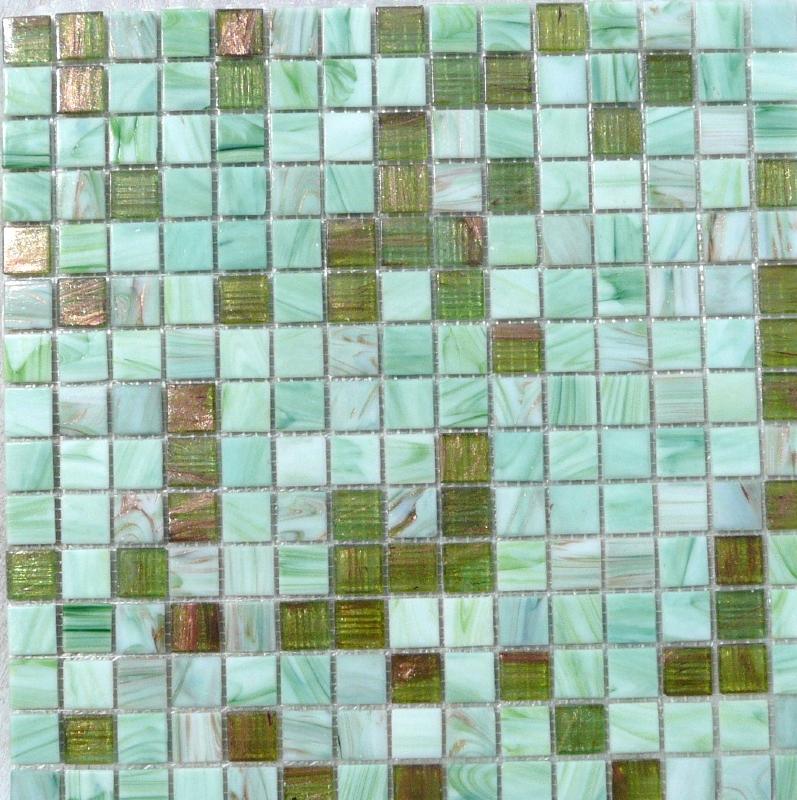 Mosaique carrelage pate de verre sol et mur modele Plaza Vert