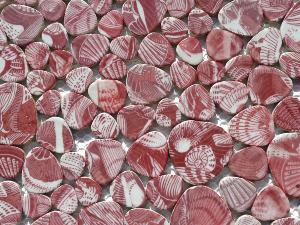 Rose  rouge mosaïque galets émaillés effet picassiette par 100g
