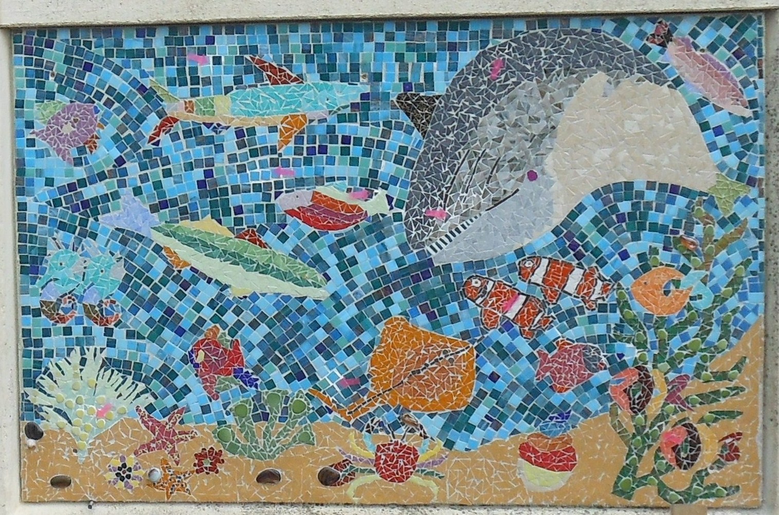 mosaique de l'cole maternelle Montafilan de pllan le petit cte d'Armor panneau 2