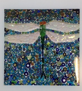 tableau  libellule made in mosaic dtail entier