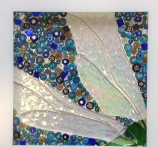 tableau  libellule made in mosaic dtail aile